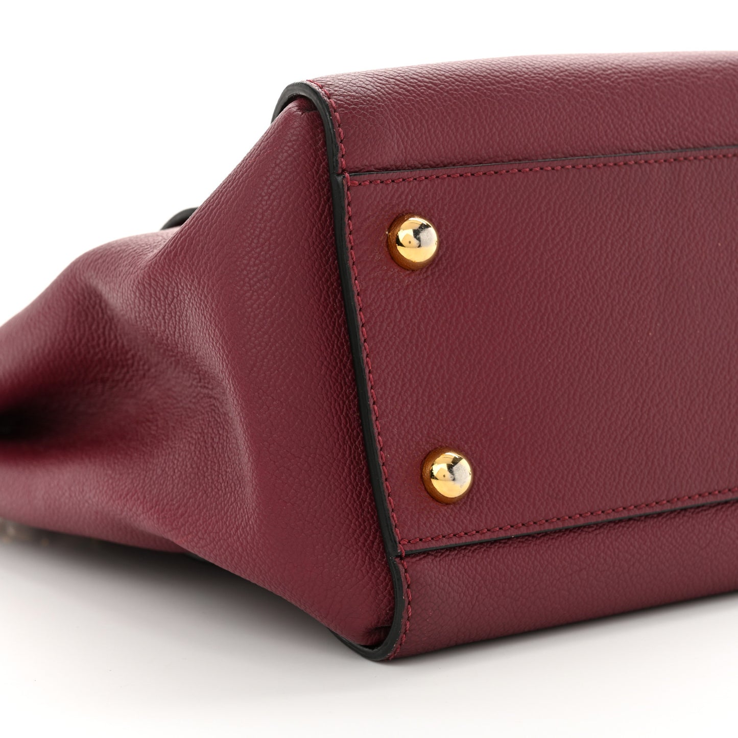 Soft Grain Medium Buckle Tote Dark Plum