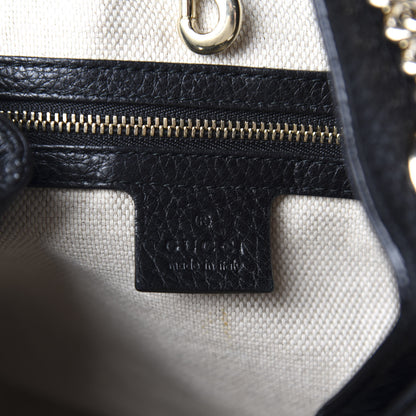 Gucci Pebbled Calfskin Medium Soho Chain Shoulder Bag Black 8 of 11