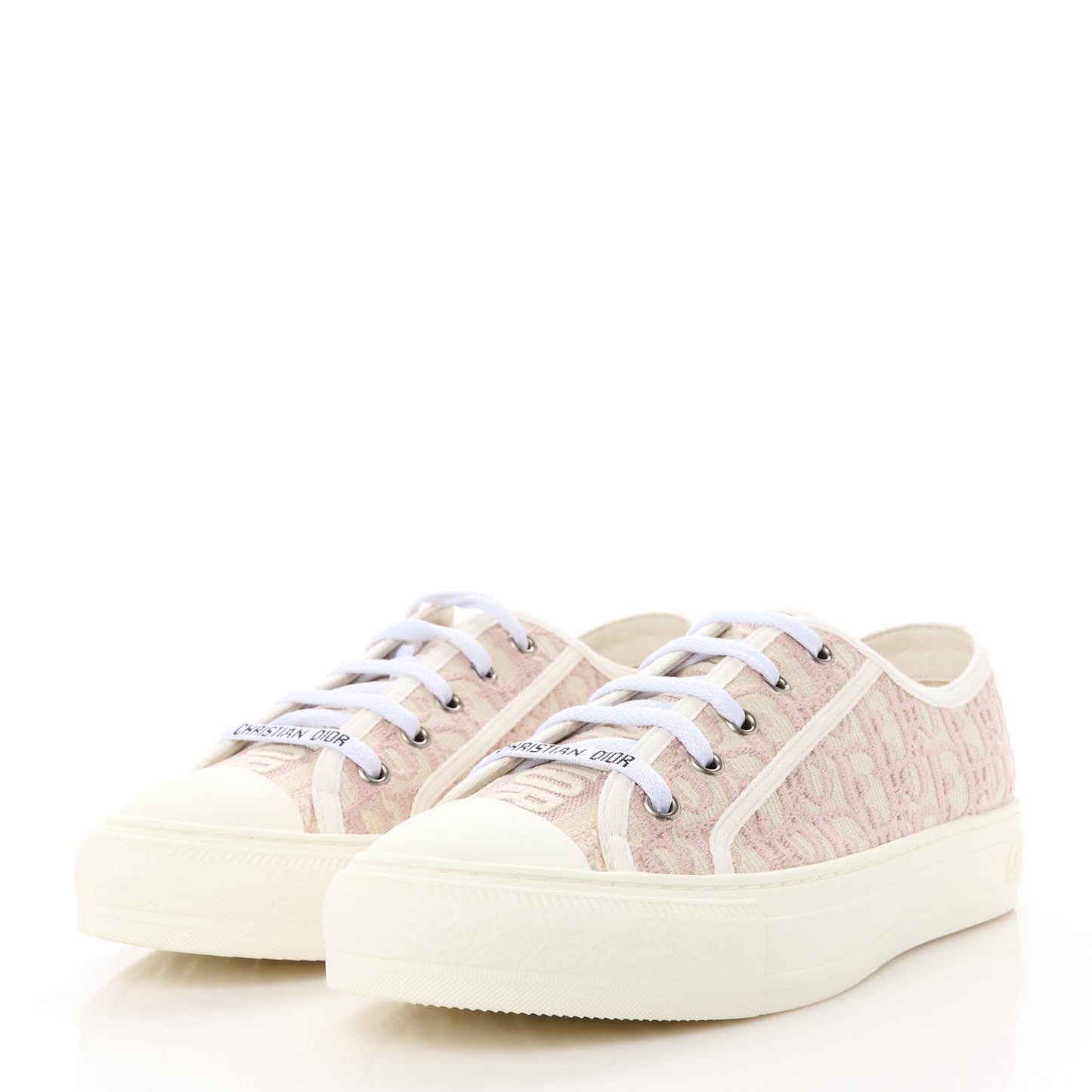 Canvas Oblique Walk'N'Dior Low Top Sneakers 39 Powder Nude