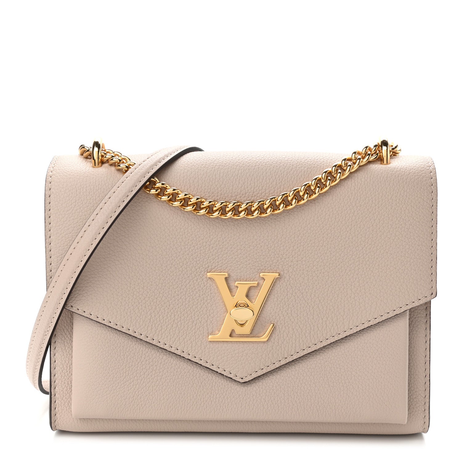 Louis Vuitton Soft Calfskin Mylockme Chain Bag BB Greige 1 of 10