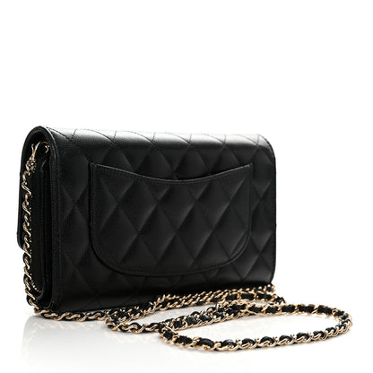 Chanel Caviar Quilted Phone Holder Wallet on Removable Chain Black 4 of 13
