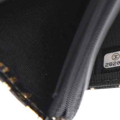 Chanel Calfskin Crocodile Embossed Graffiti 2.55 Cocodile Reissue Wallet On Chain WOC Black Gold 8 of 22
