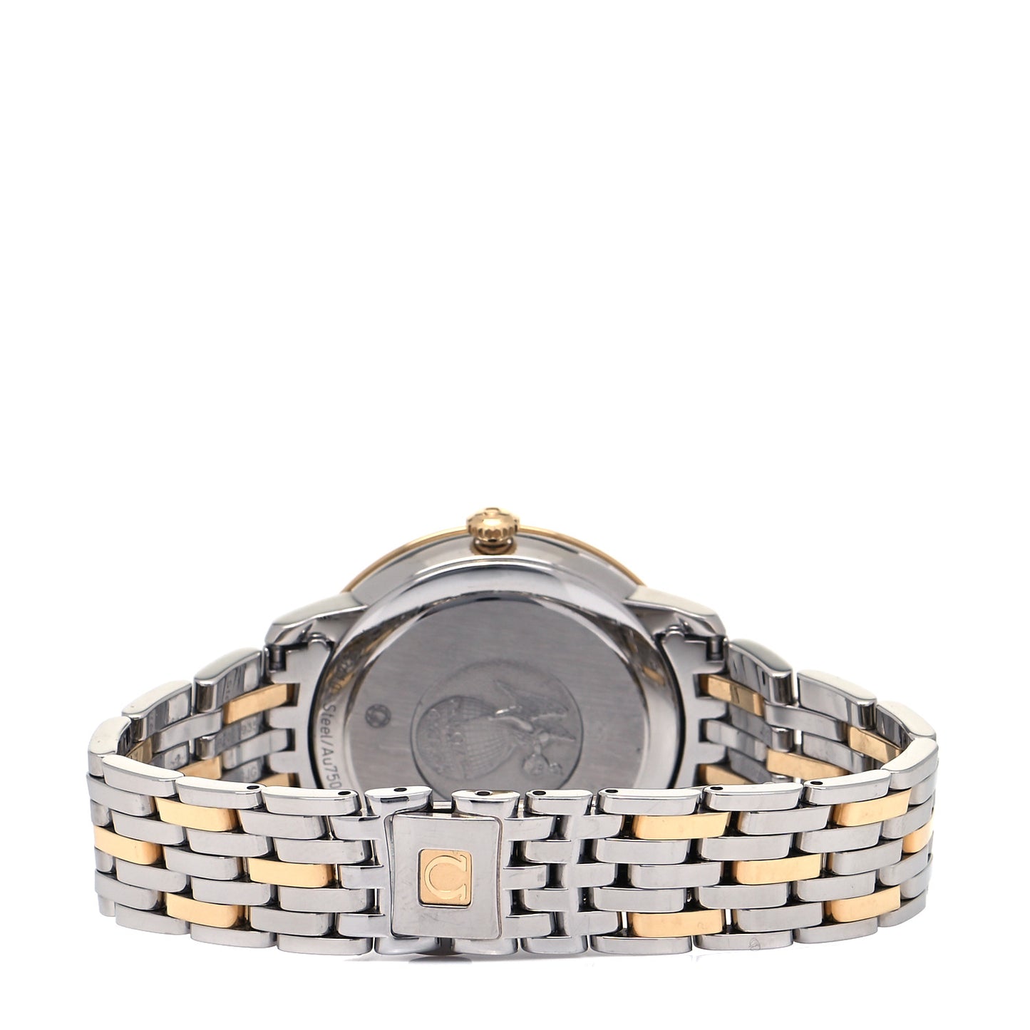 18K Yellow Gold Stainless Steel Diamond 32mm De Ville Prestige Butterfly Quartz Watch Champagne 424.20.33.60.58.001