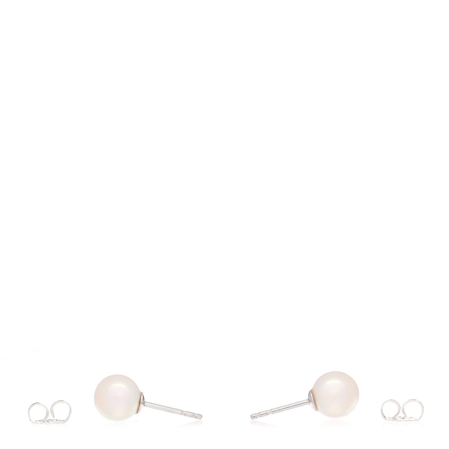18K White Gold Akoya Pearl 7.5-8mm Stud Earrings