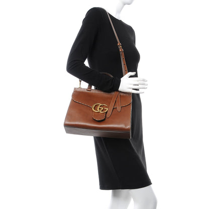 Gucci Calfskin Small GG Marmont Top Handle Bag Brown 2 of 11
