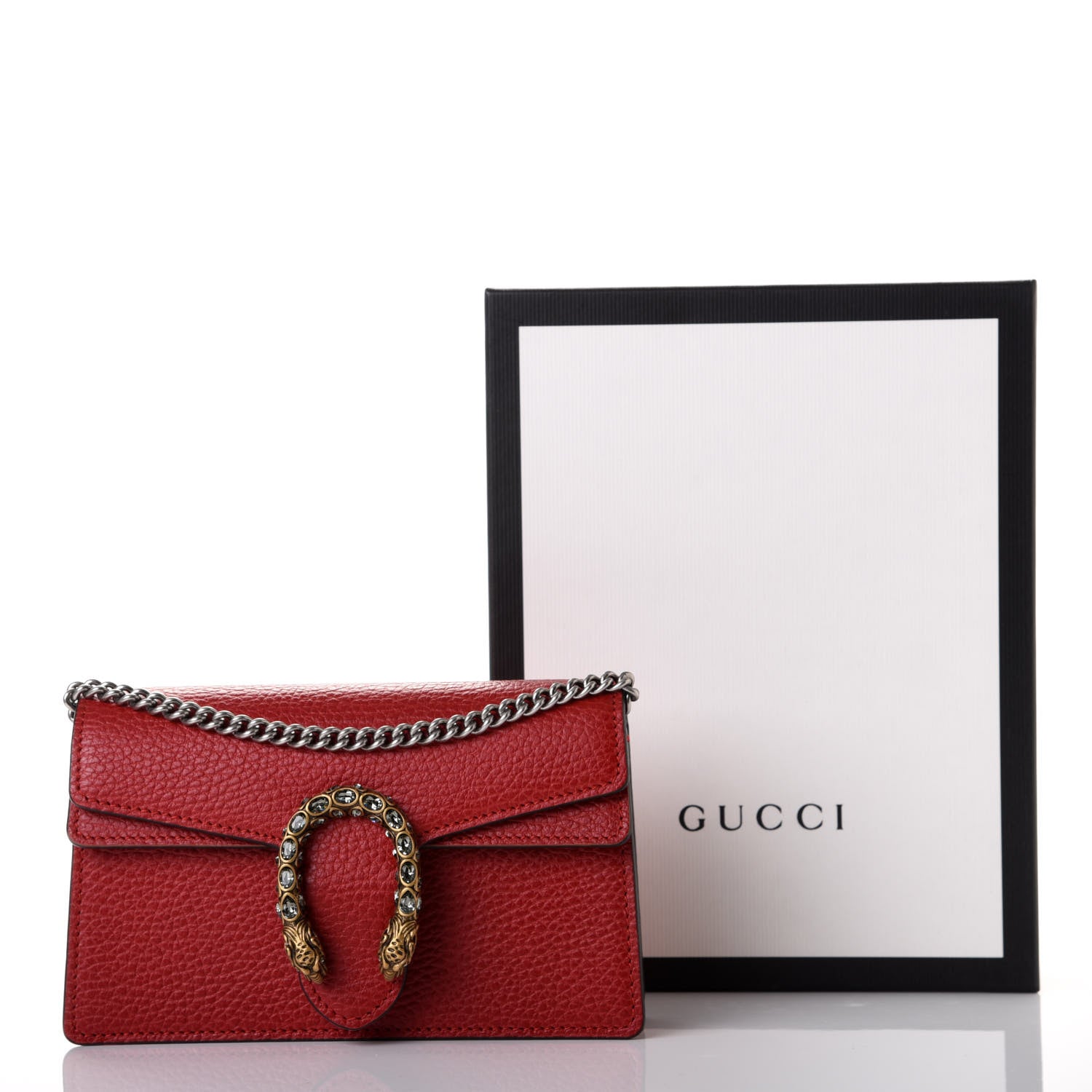 Gucci Calfskin Super Mini Dionysus Shoulder Bag Hibiscus Red 10 of 10