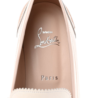 Christian Louboutin Patent Calfskin Nubuck Womens Penny Donna Flat Loafers 40 Leche 7 of 10