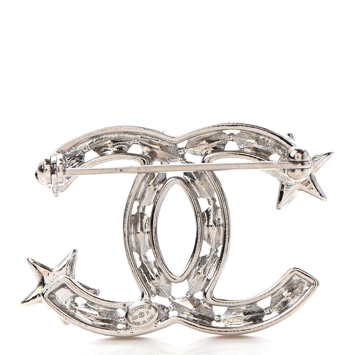 Crystal Starfall CC Brooch Silver