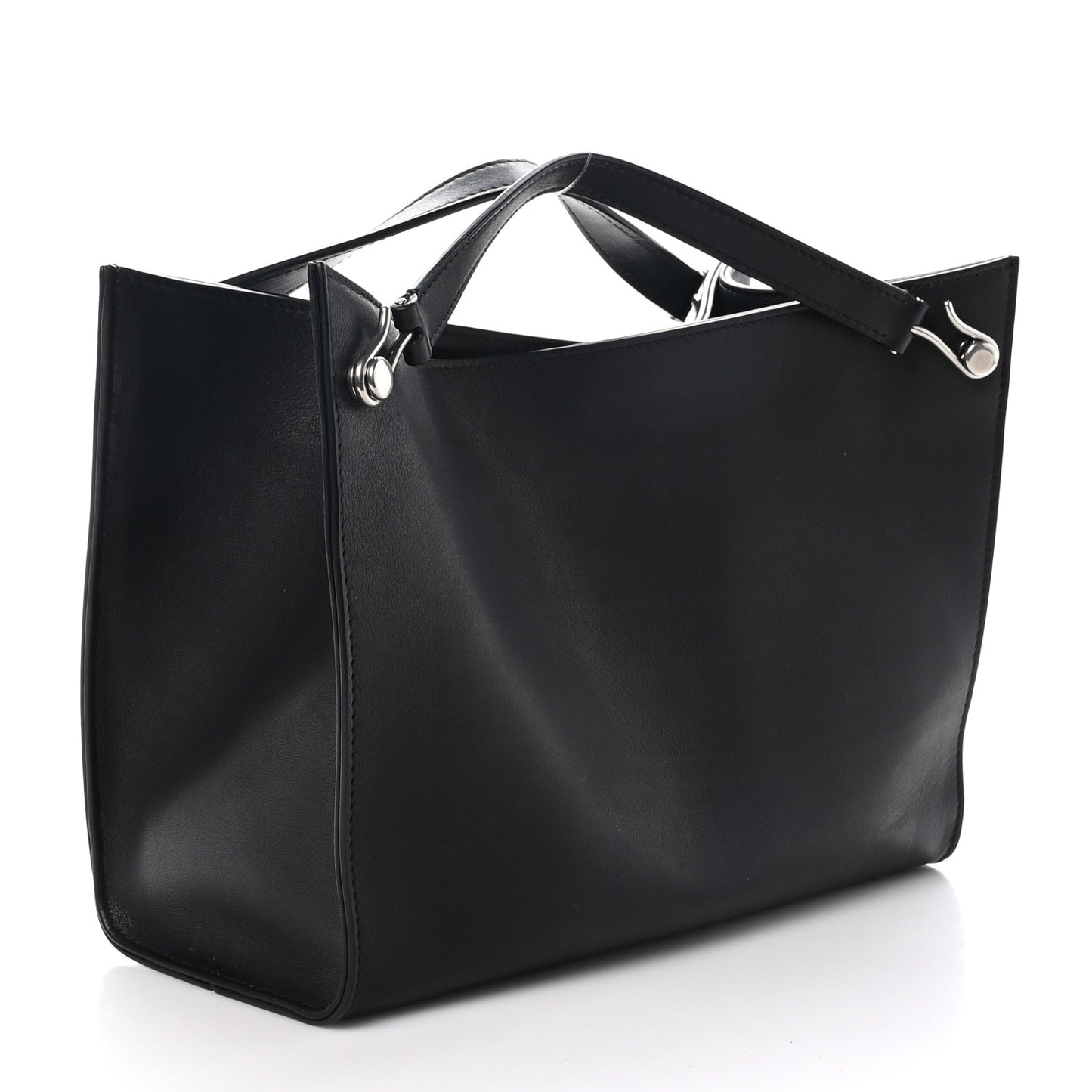 Polished Saddle Calfskin Small Alexia Bag Black