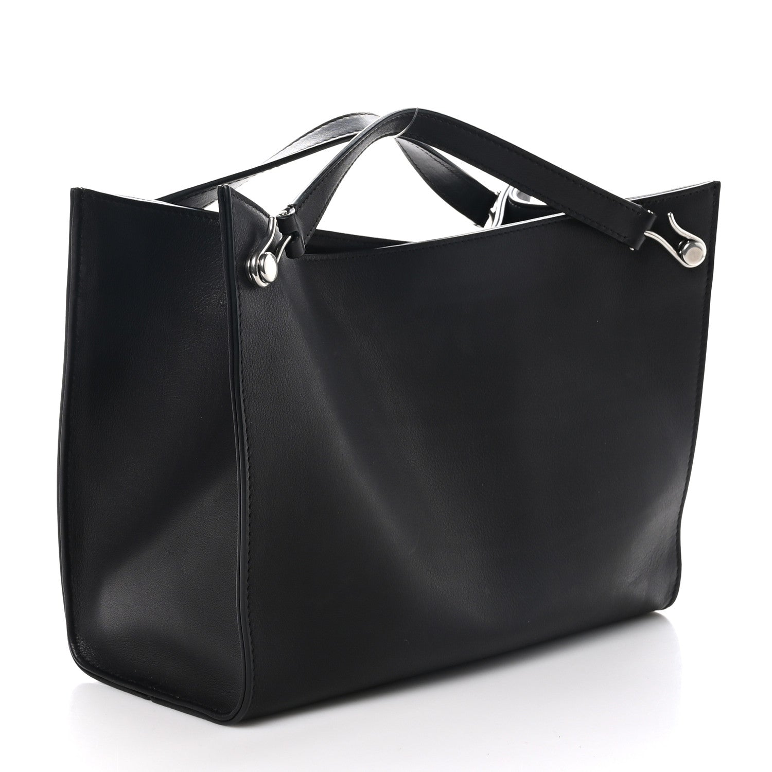 The Row Polished Saddle Calfskin Small Alexia Bag Black 4 of 10