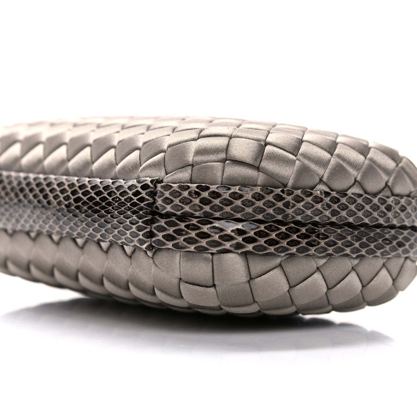 Satin Intreccio Impero Ayers Knot Clutch Taupe