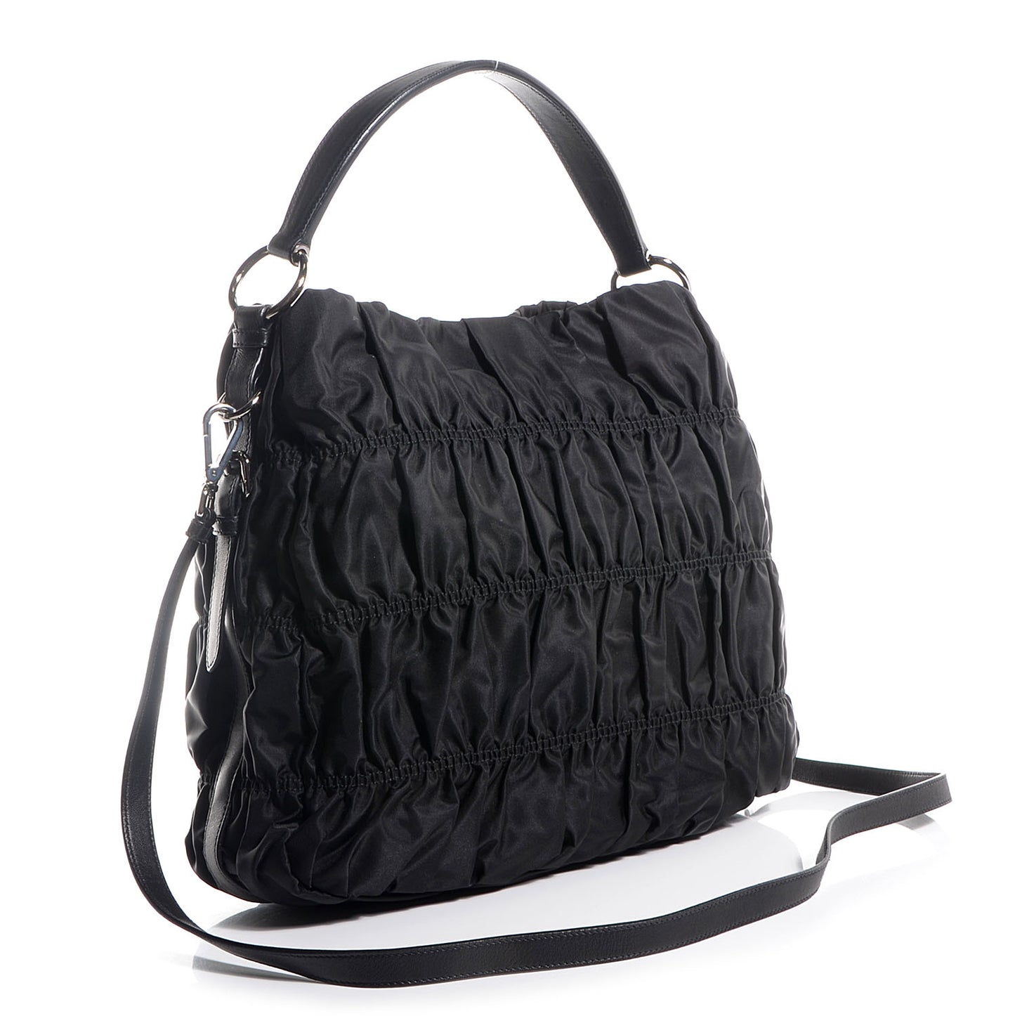 Tessuto Nylon Gaufre Hobo Black
