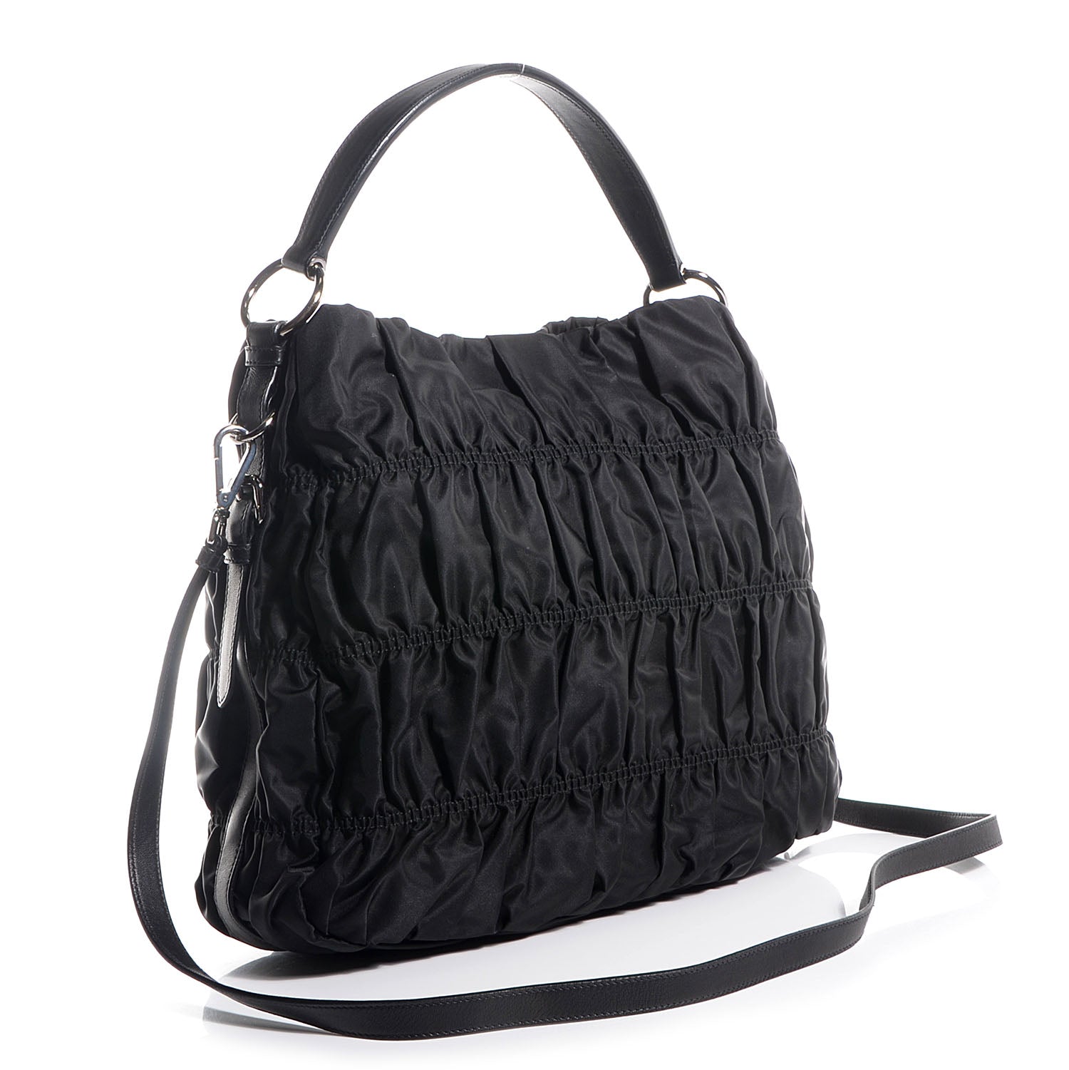 Prada Tessuto Nylon Gaufre Hobo Black 3 of 9