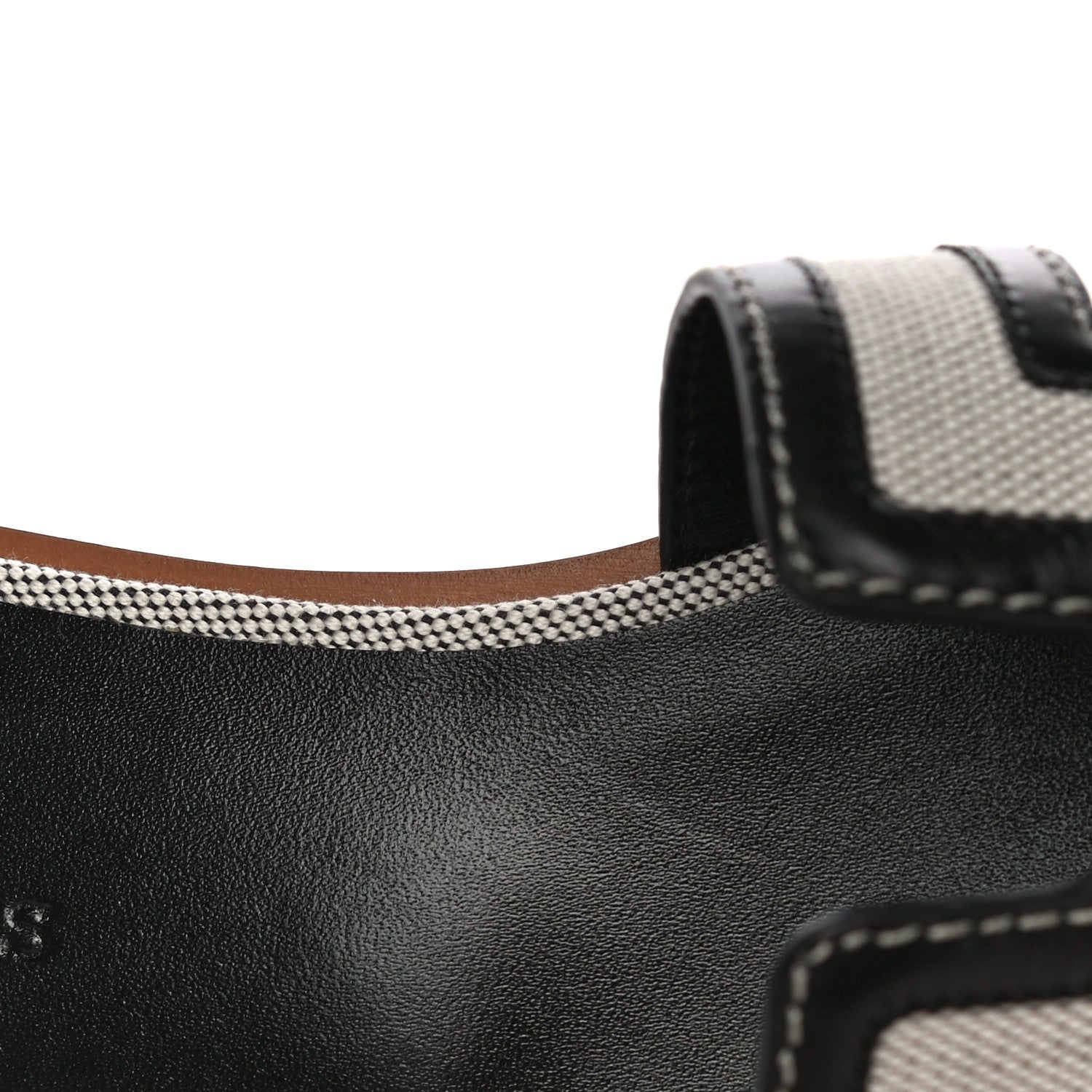 Hermes Calfskin Canvas Oran Sandals 38 Black 11 of 12