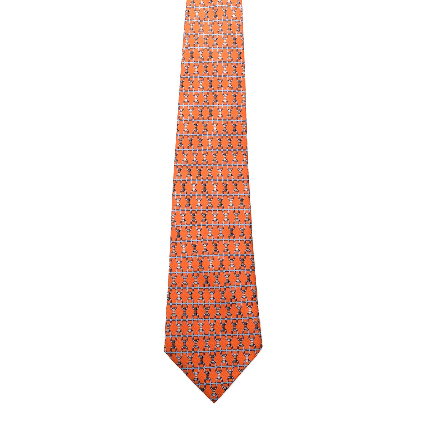 Printed Silk Mens Neck Tie Orange