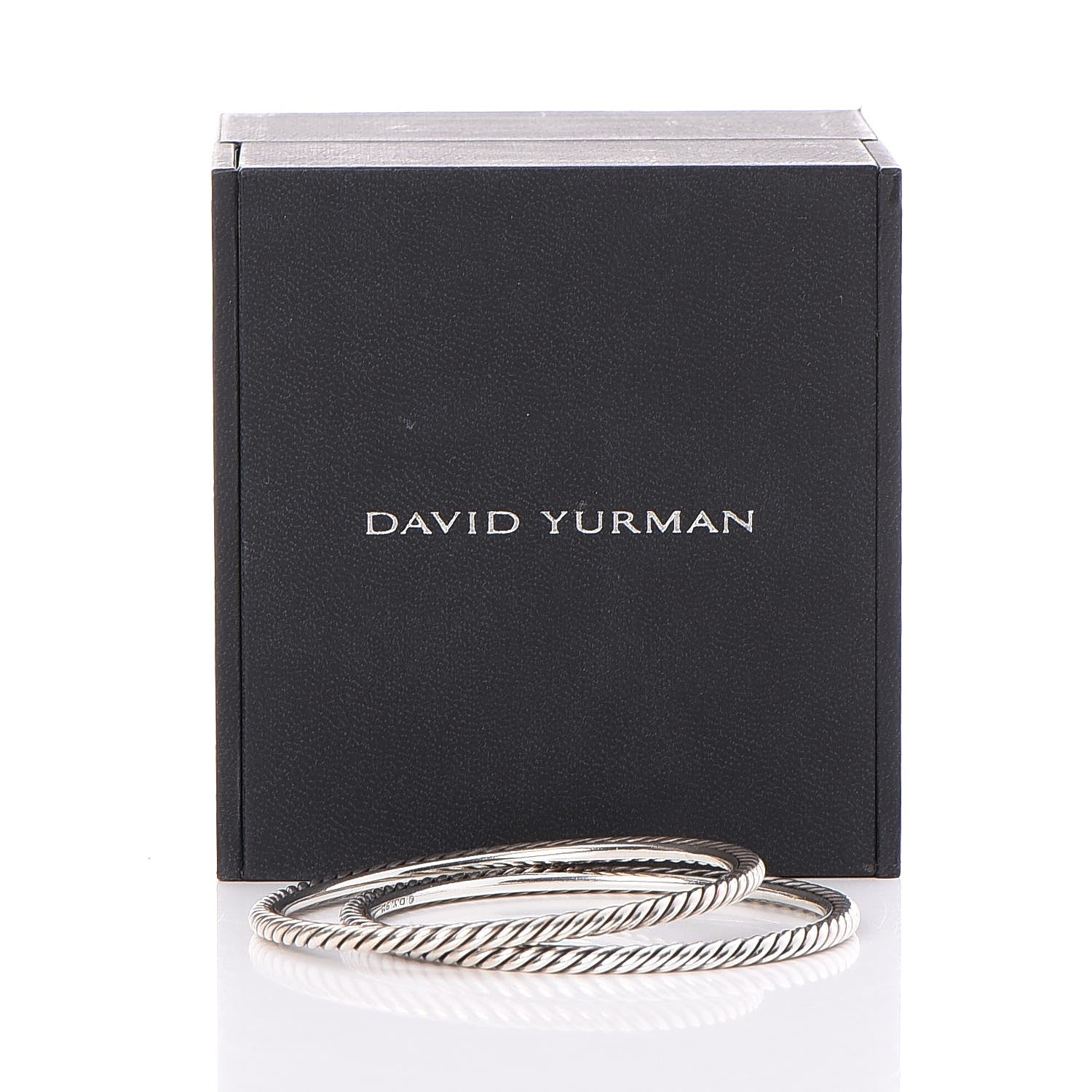 David Yurman Sterling Silver Cable Classics Bangles Bracelet Set of 2 5 of 5