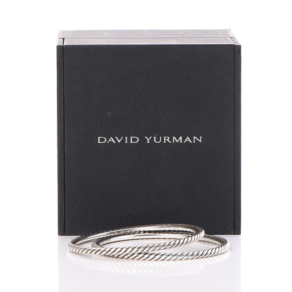 David Yurman Sterling Silver Cable Classics Bangles Bracelet Set of 2 5 of 5