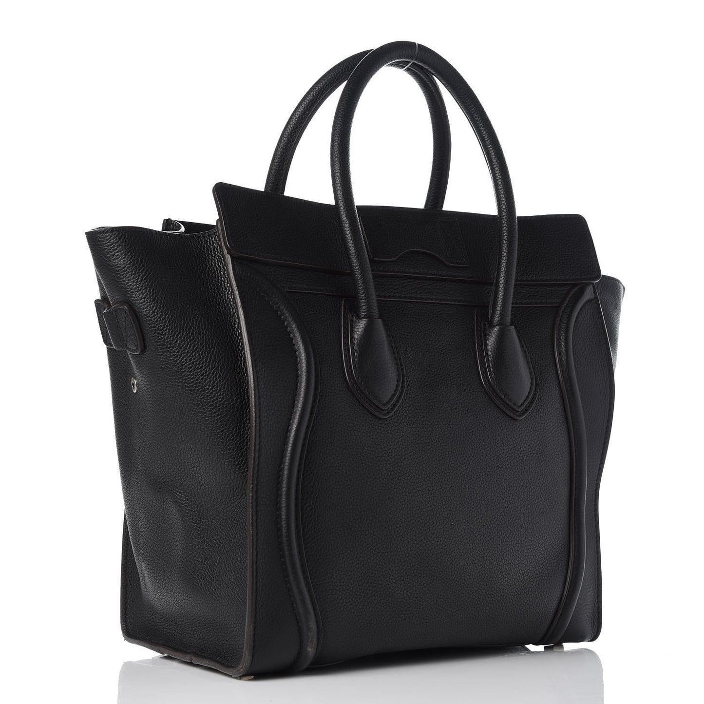 Drummed Calfskin Mini Luggage Black