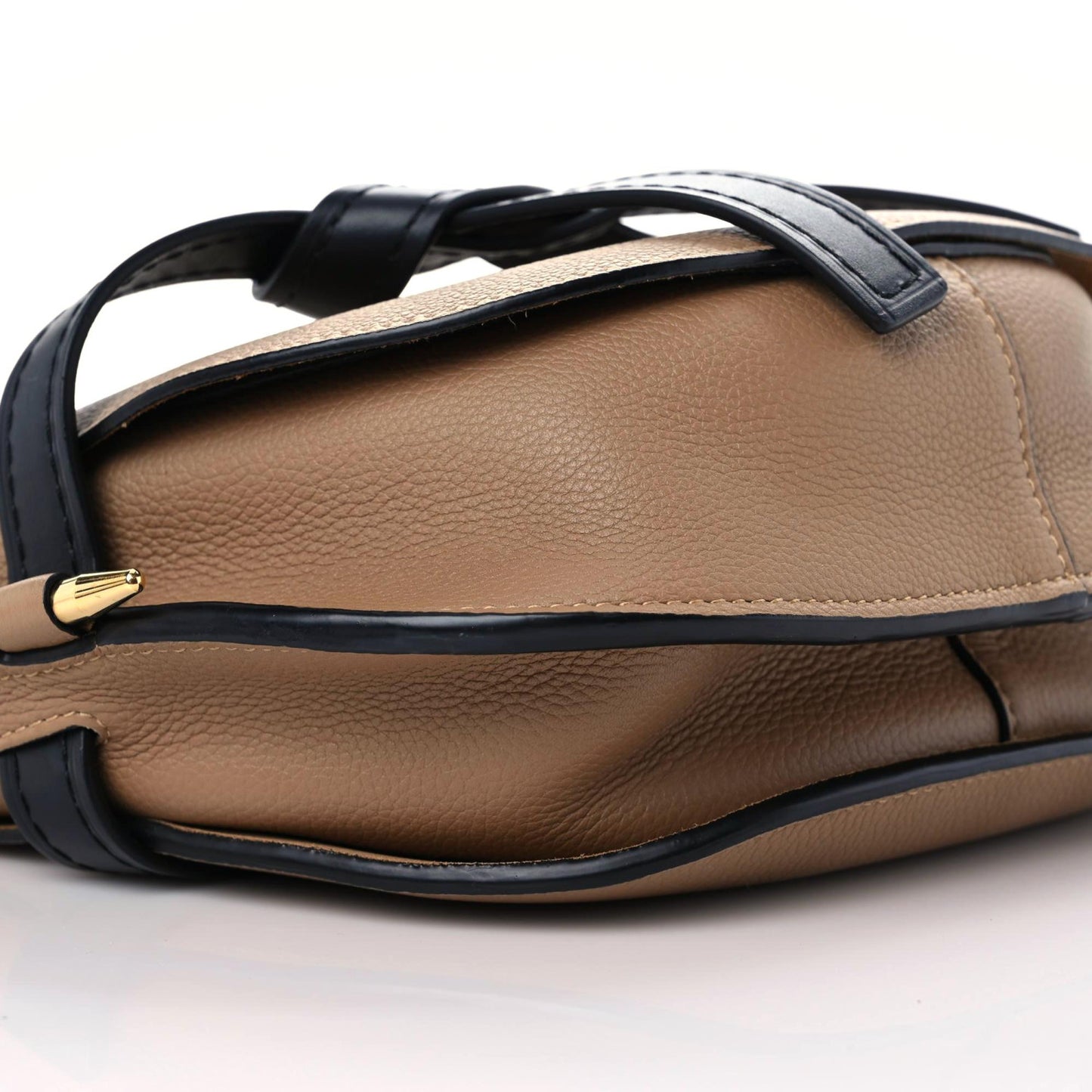 Grained Calfskin Small Gate Crossbody Bag Mocca Black