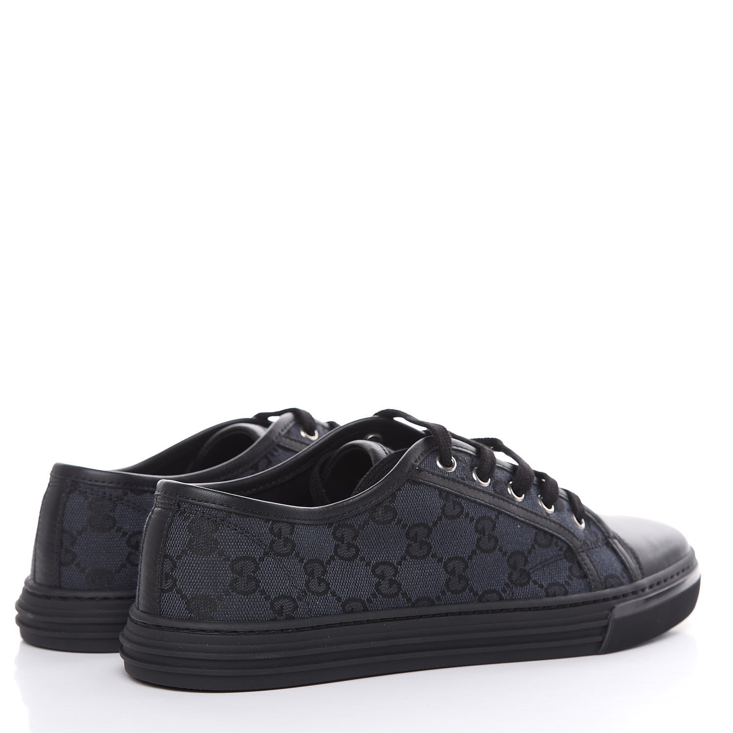 Gucci GG Monogram Calfskin Womens Low Top Sneakers 40.5 Piombo Black 4 of 9