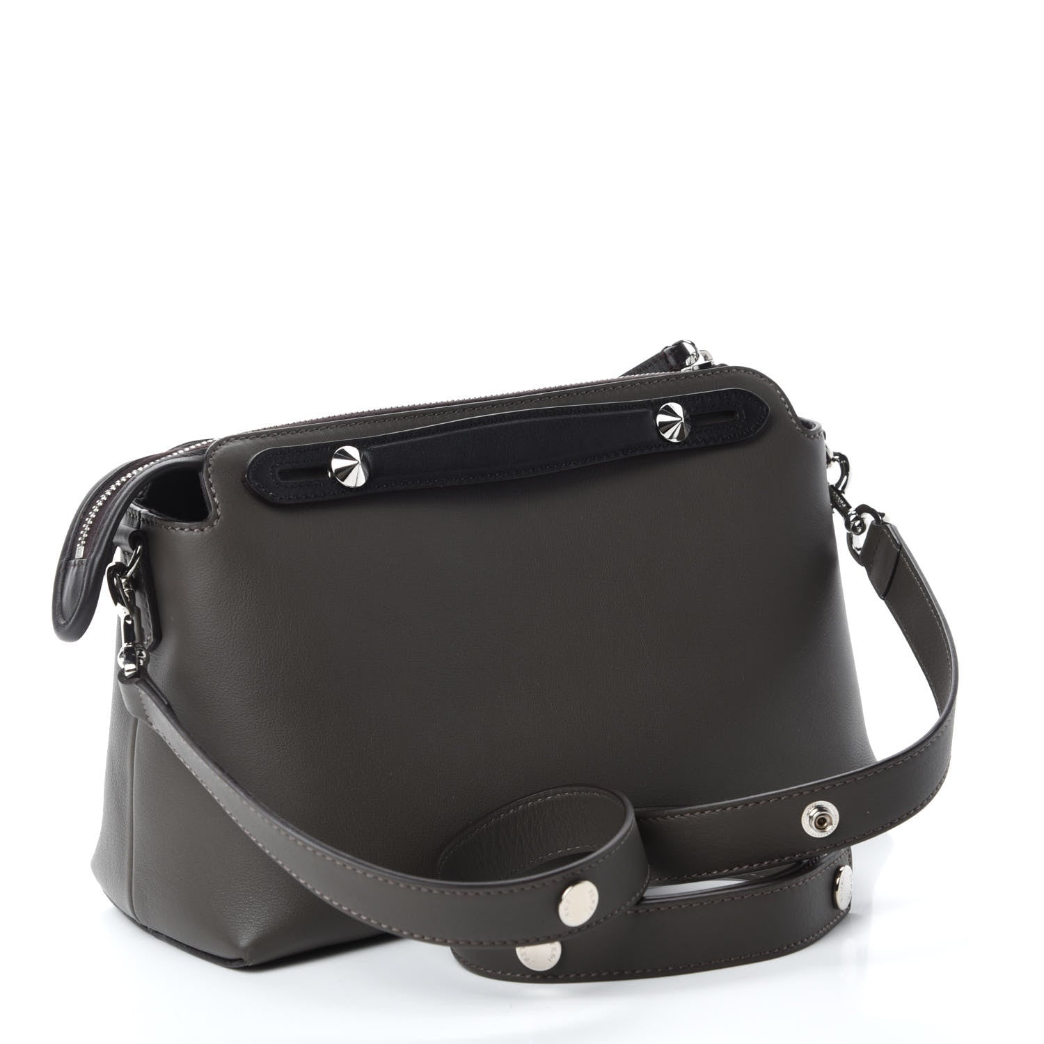 Fendi Vitello Dolce 4 Color Medium By The Way Boston Bag Carbone Grigio Polvere Multicolor 3 of 10