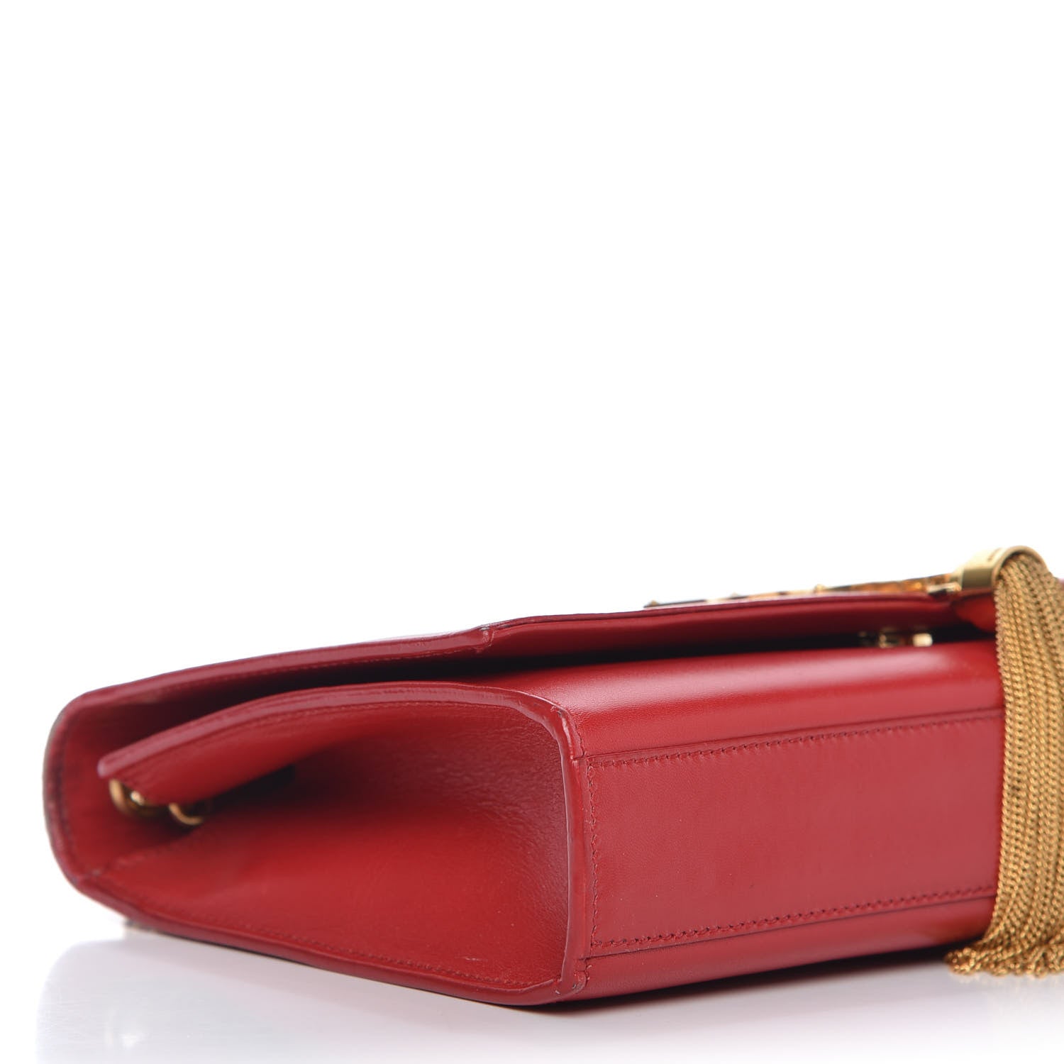 Saint Laurent Smooth Calfskin Medium Classic Monogram Kate Tassel Satchel Lipstick Red 6 of 10