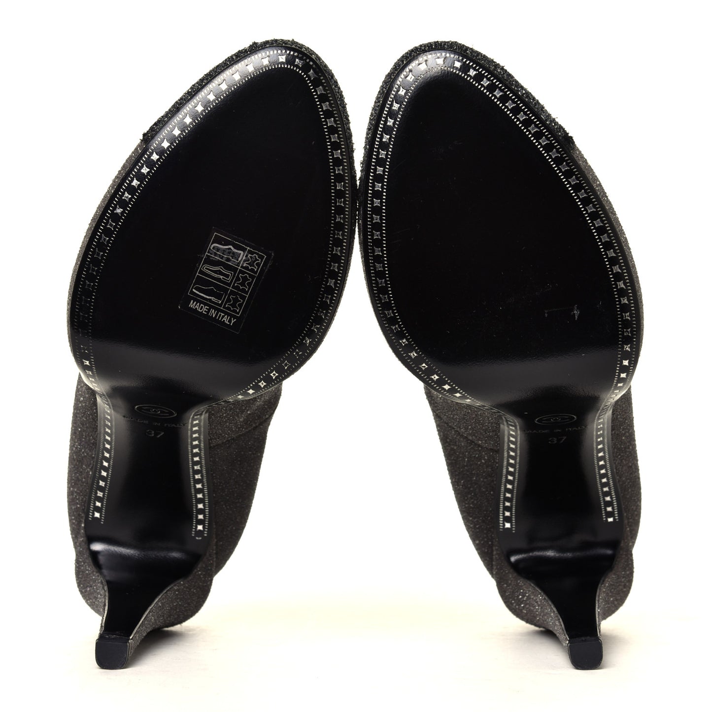Glitter Cap Toe Pumps 37 Grey Black