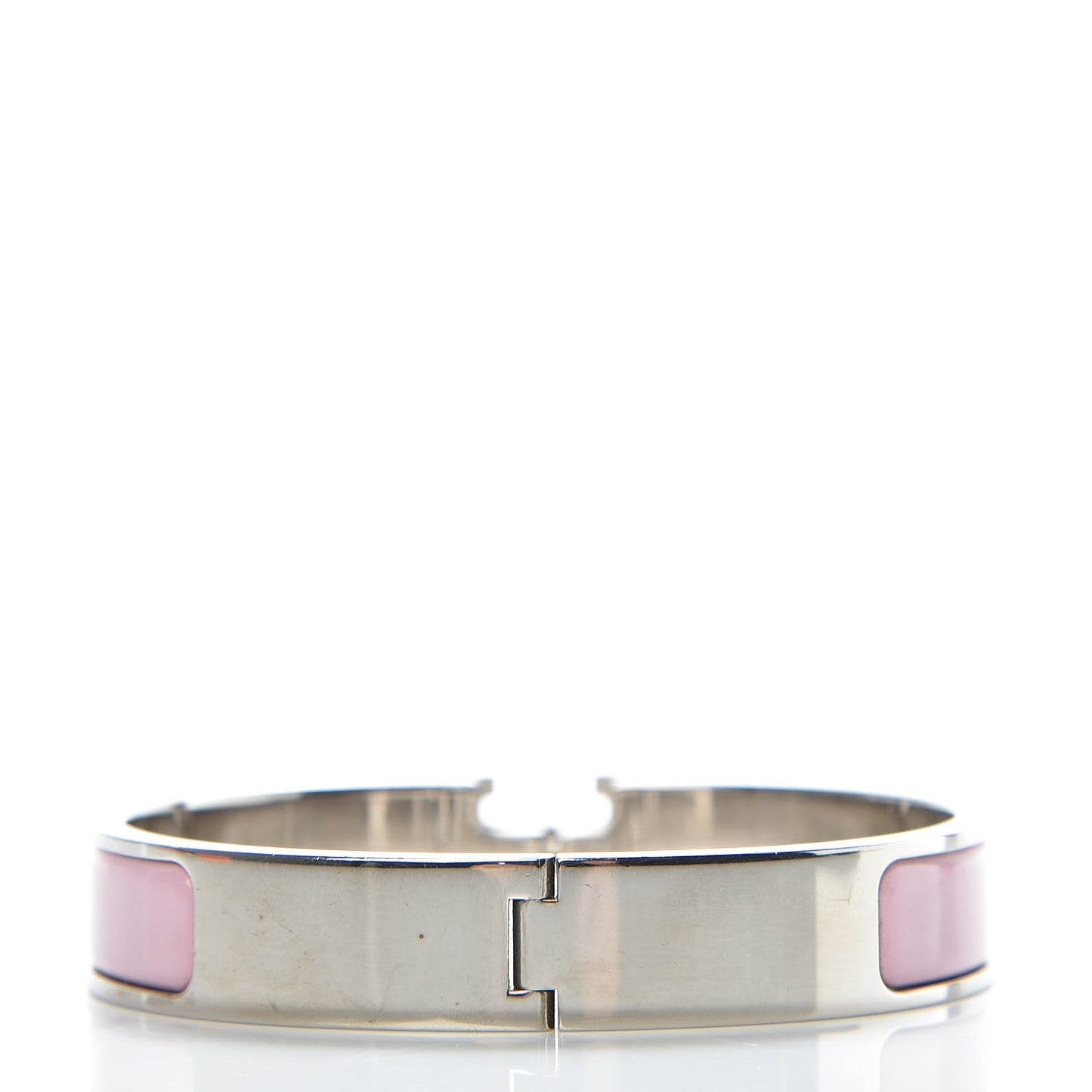 Narrow Enamel Clic Clac H Bracelet GM Rose Nacarat
