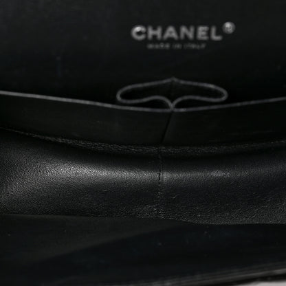 Chanel Shiny Distressed Calfskin Quilted Jumbo Double Flap So Black 6 of 10