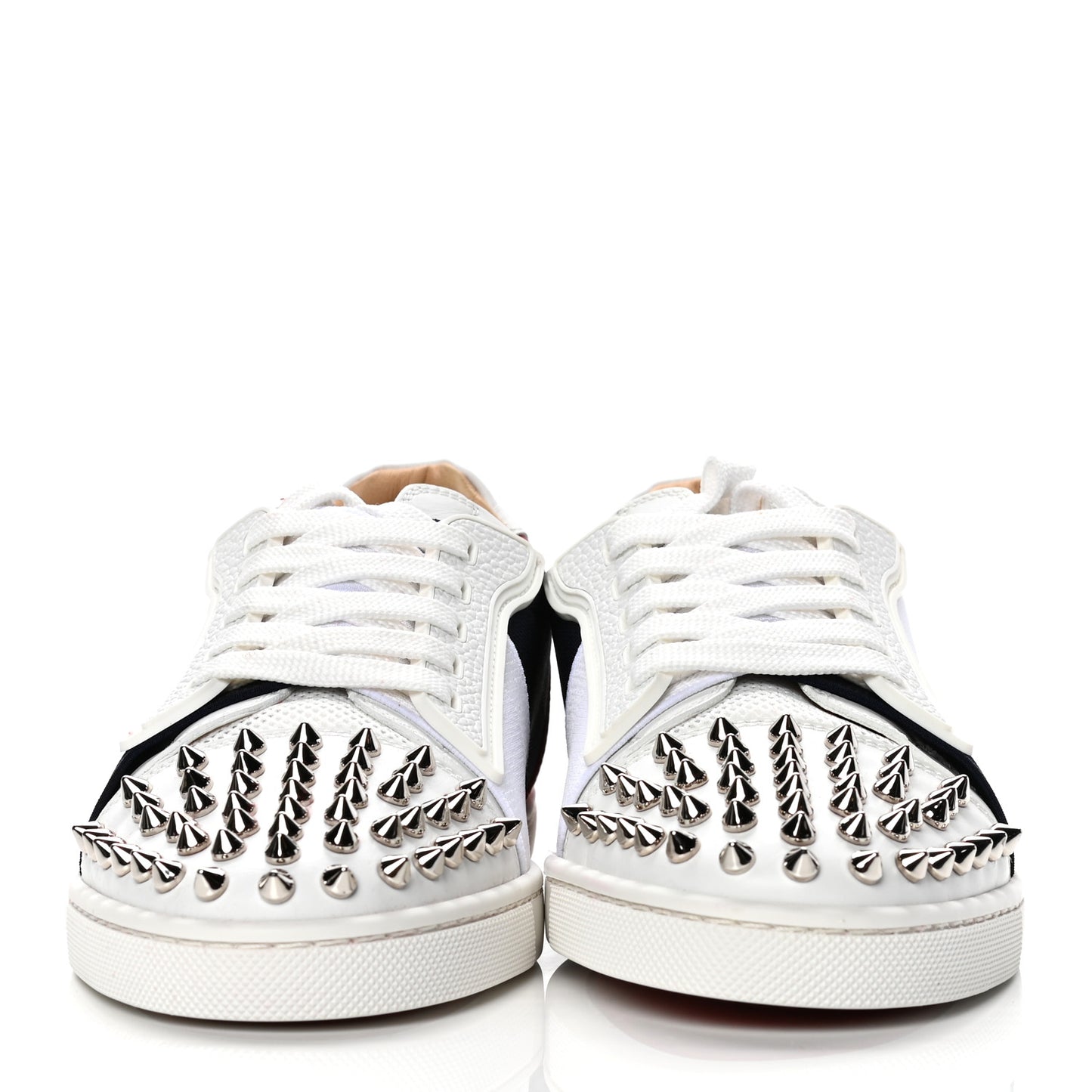 Calfskin Elastikid Spikes Womens Donna Sneakers 36.5 White Multicolor