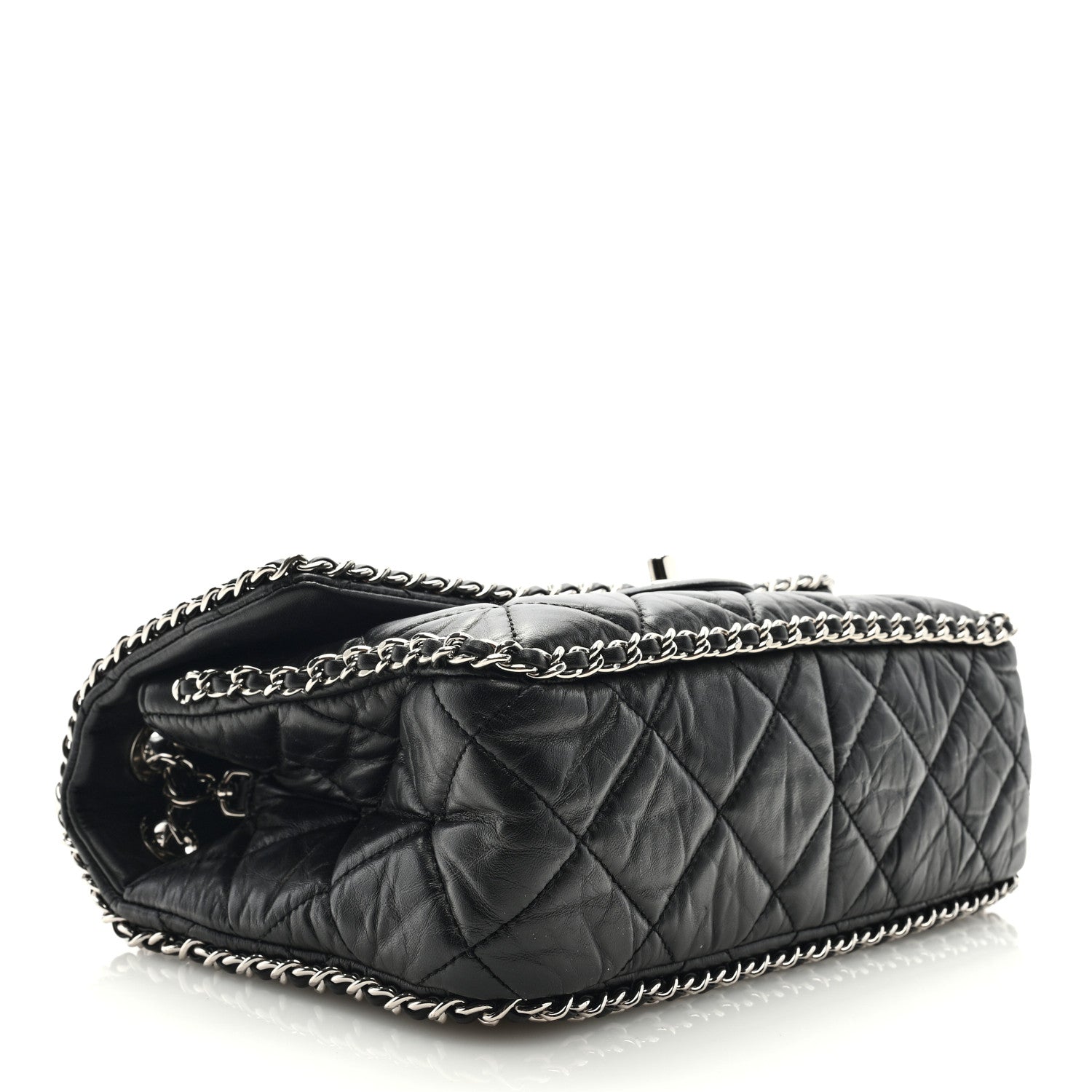 Chanel Crumpled Calfskin Medium Chain All Over Flap Black 3 of 8