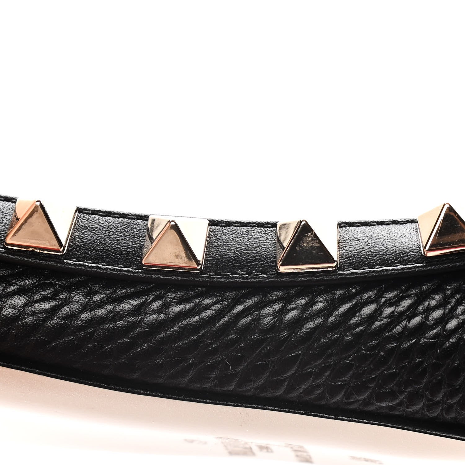 Valentino Garavani Pebbled Calfskin Rockstud Ballerina Flats 36 Black 11 of 12