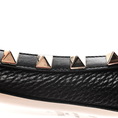 Valentino Garavani Pebbled Calfskin Rockstud Ballerina Flats 36 Black 11 of 12