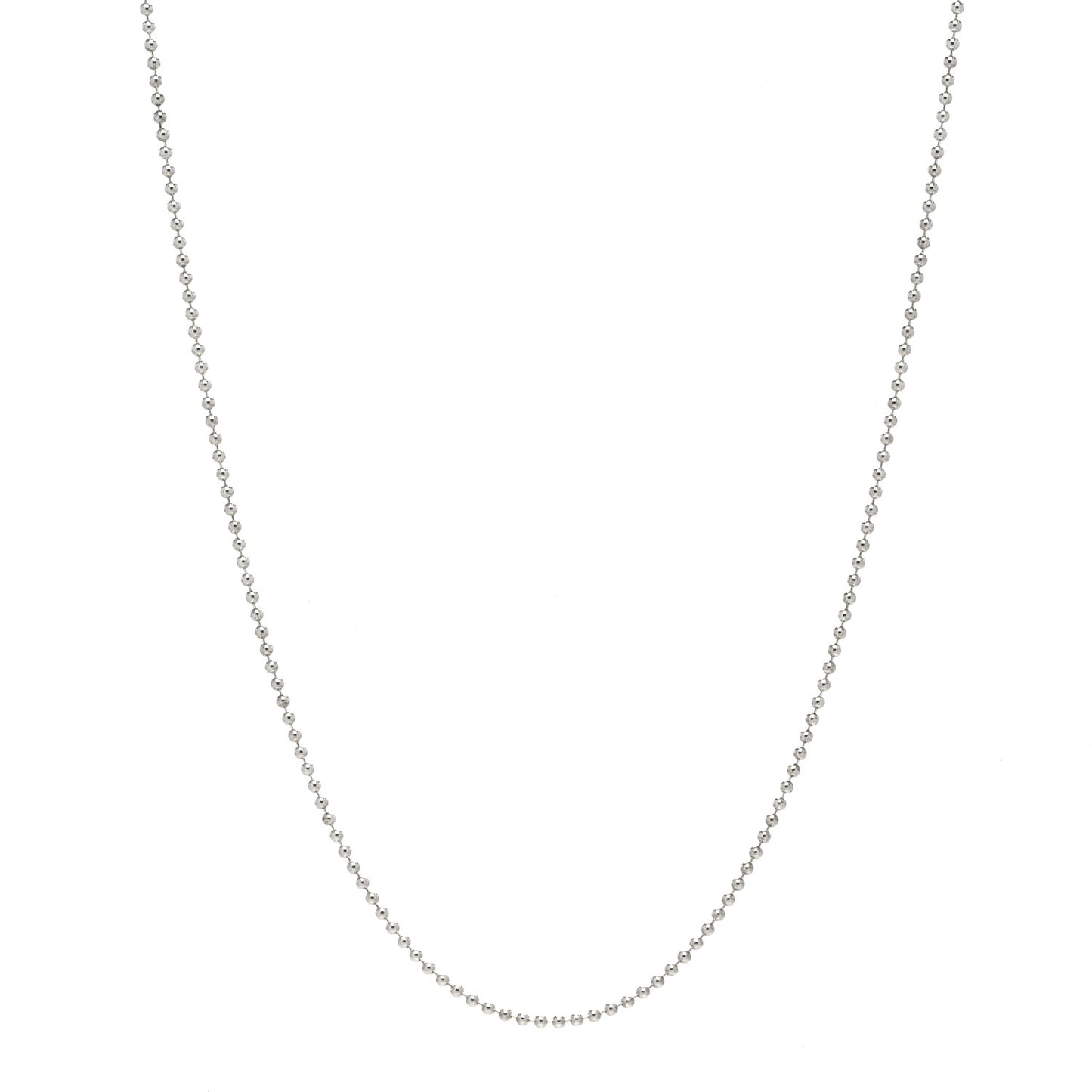 Sterling Silver 1.2mm Bead Chain Necklace 18"