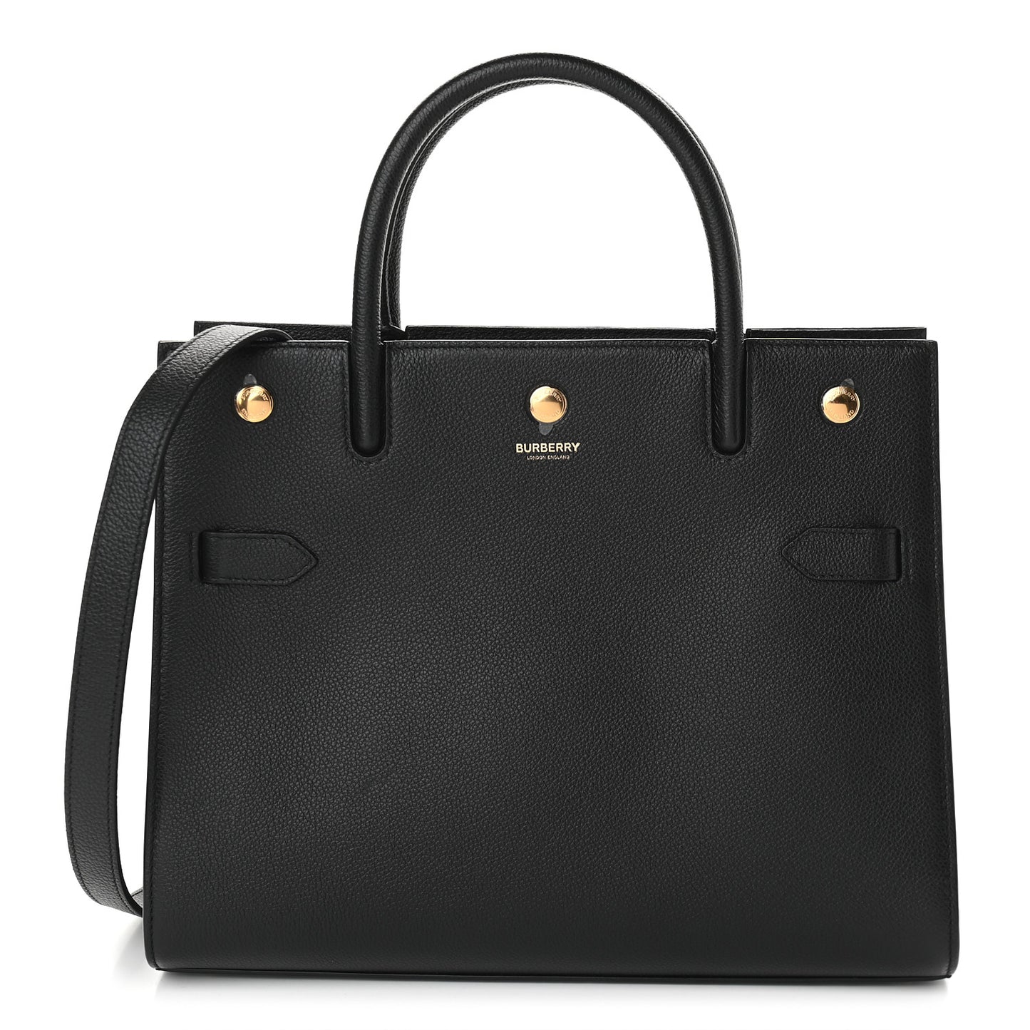 Grainy Calfskin Small Title Bag Black