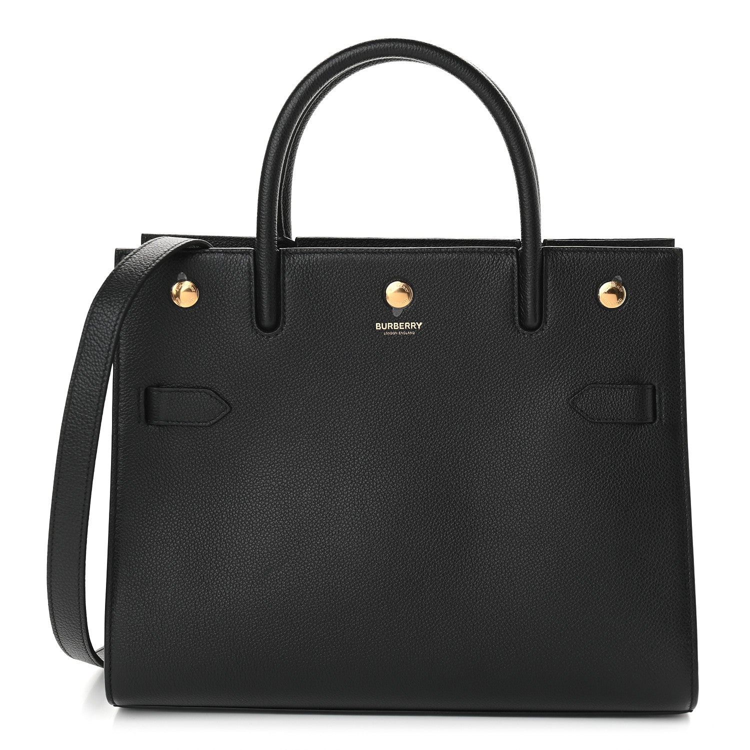 Burberry Grainy Calfskin Small Title Bag Black 1 of 10