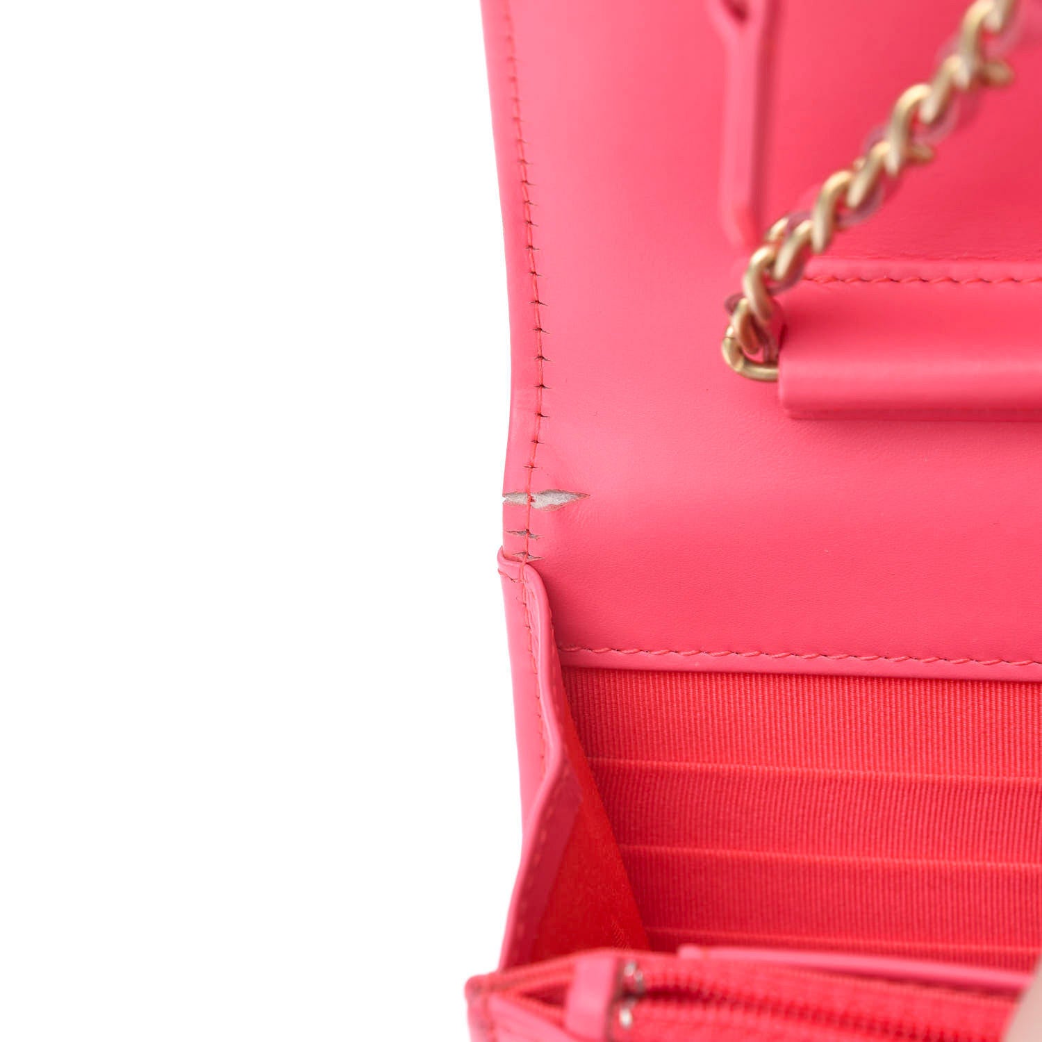 Chanel Patent Calfskin Quilted Boy Wallet On Chain WOC Pink 12 of 15