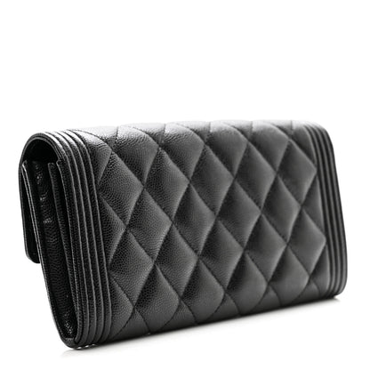 Chanel Caviar Quilted Large Boy Gusset Flap Wallet Black 3 of 10