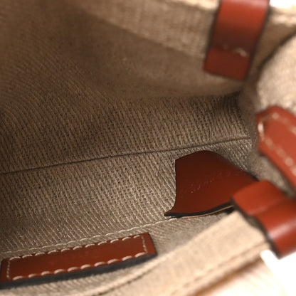 Chloe Cotton Calfskin Nano Woody Ribbon Tote White Brown 5 of 9