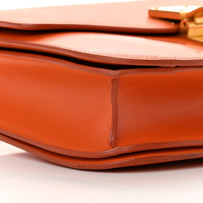Celine Box Calfskin Medium Classic Box Flap Bag Orange 8 of 23
