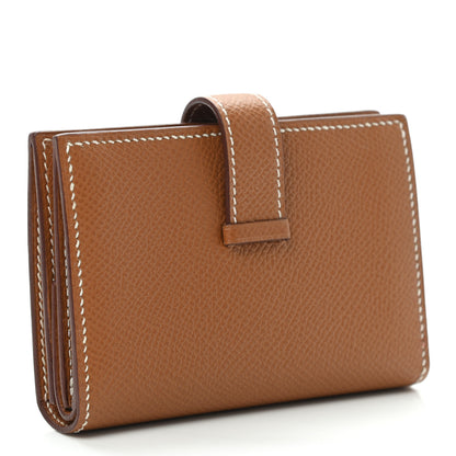 Hermes Epsom Bearn Card Holder Wallet Gold 3 of 9