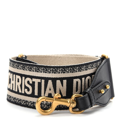 Christian Dior Canvas Embroidered Shoulder Strap Blue 1 of 6