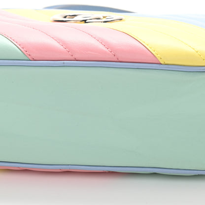 Gucci Calfskin Matelasse Diagonal Small GG Marmont Chain Shoulder Bag Multicolor Pastel 11 of 11