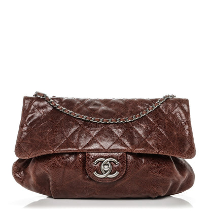 Chanel Crumpled Calfskin Quilted Medium Elastic Flap Bordeaux 1 of 7