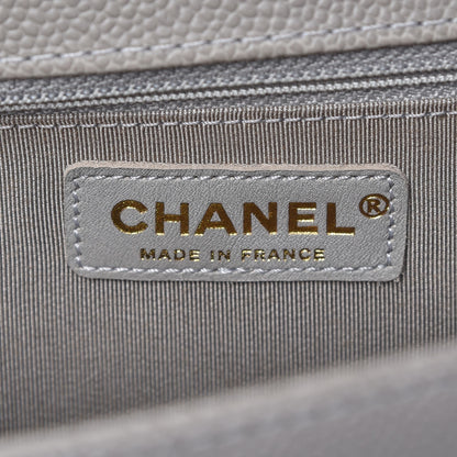 Chanel Caviar Quilted New Medium Boy Flap Light Grey 6 of 8