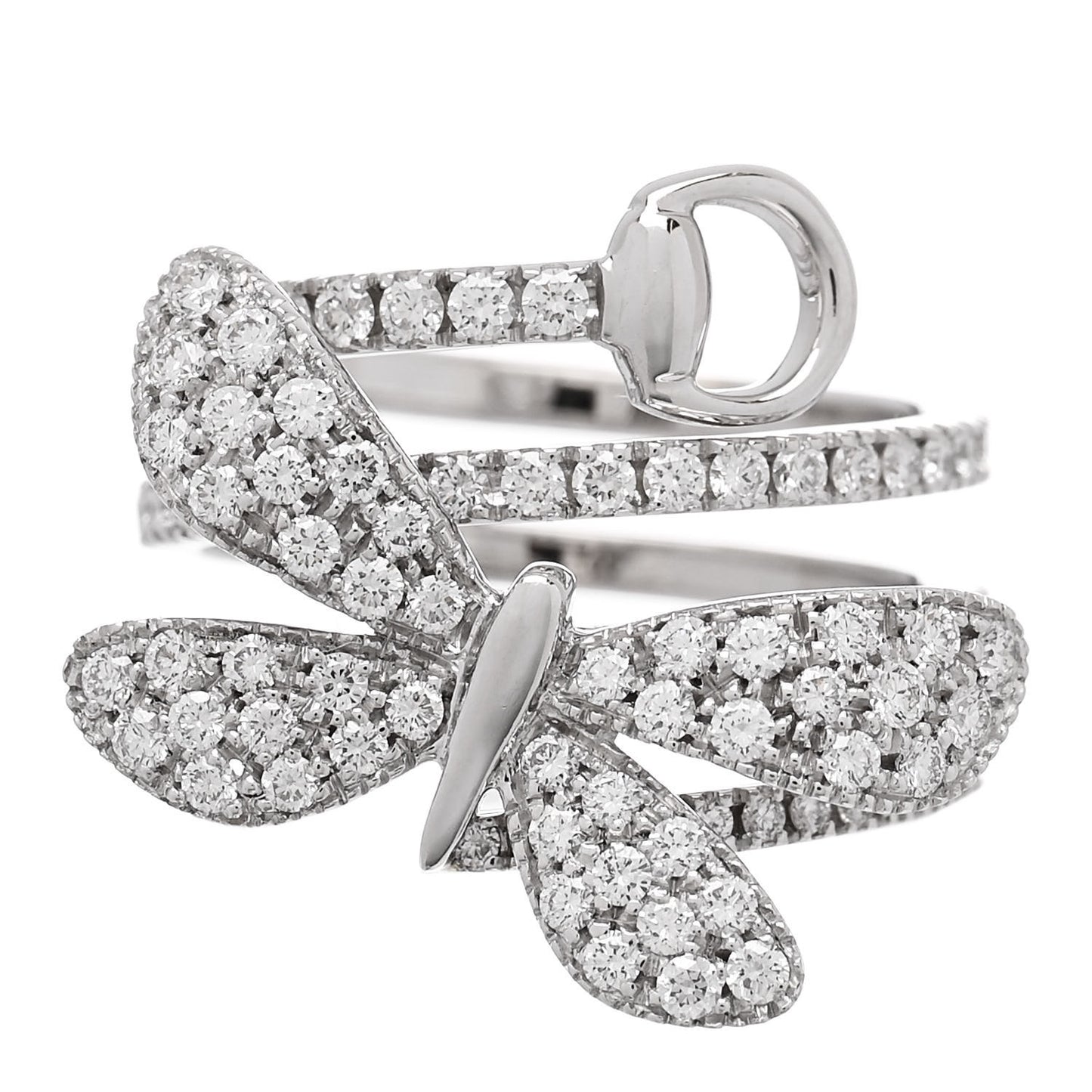 18K White Gold Diamond Flora Butterfly Ring 53 6.25