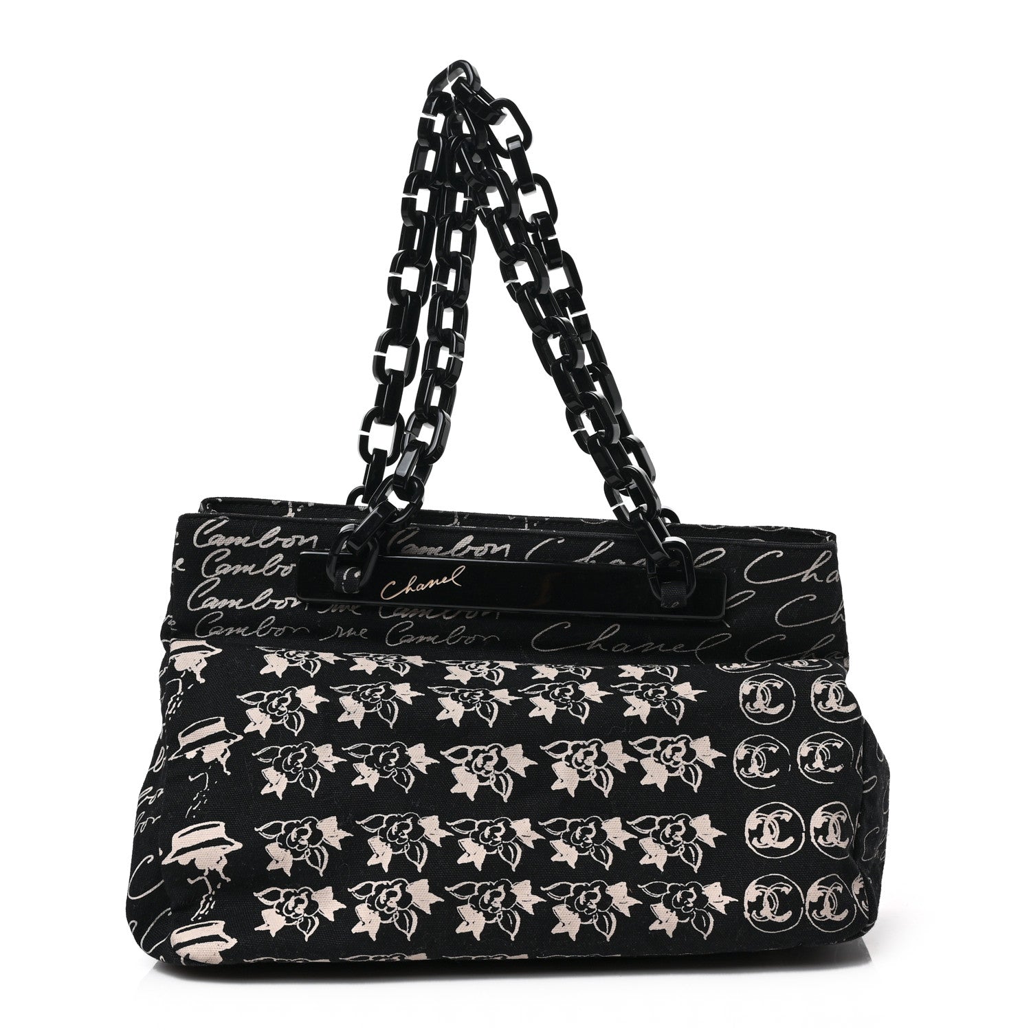 Chanel Canvas Camellia Flower Tote Black 1 of 9