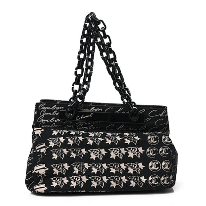 Chanel Canvas Camellia Flower Tote Black 1 of 9