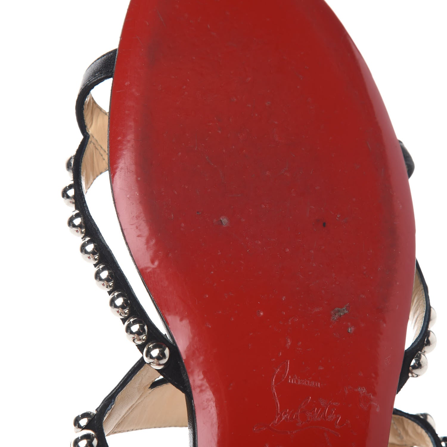 Christian Louboutin Nappa Galeria Flat Sandals 38.5 Black 10 of 11