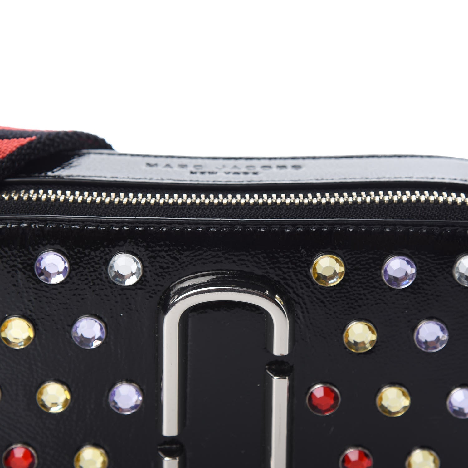 Marc Jacobs Patent Crystal Embellished Snapshot Camera Bag Black 10 of 10